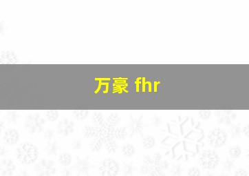 万豪 fhr